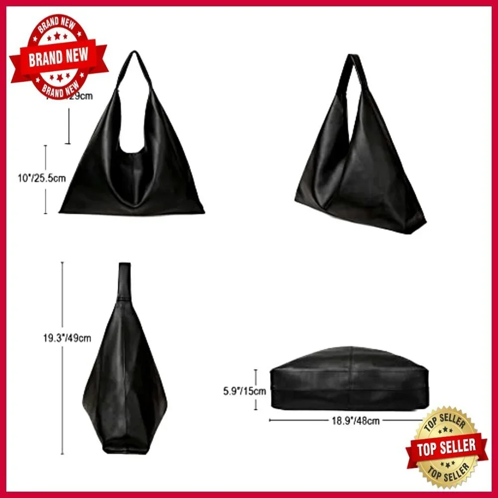 Large Vegan Leather Tote Bag, Oversized Hobo Work Bag, Magnetic Closure